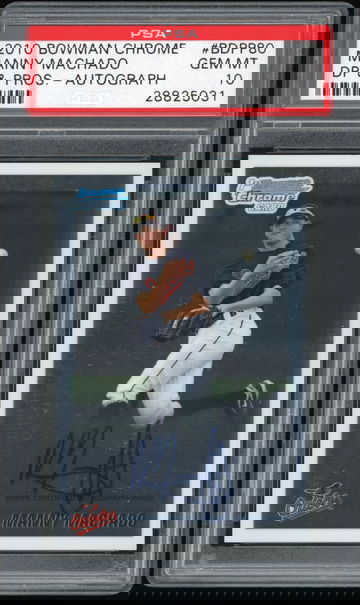 2010 Bowman Chrome Manny Machado Auto #BDPP80 PSA 10