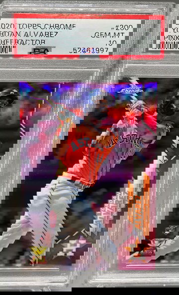 2020 Topps Chrome Yordan Alvarez #200 Pink Refractor PSA 10