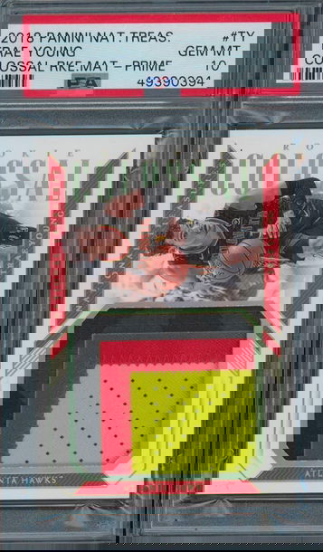 2018 National Treasures Trae Young Colossal Rookie Materials Prime 25/25 PSA 10