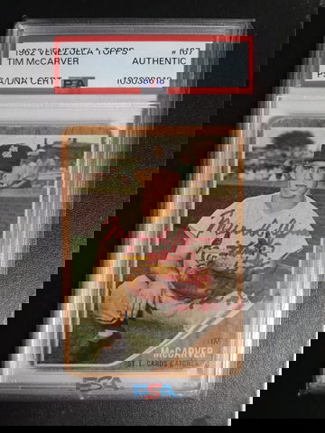 1962 Venezuela Topps #167 Tim McCarver PSA Auto