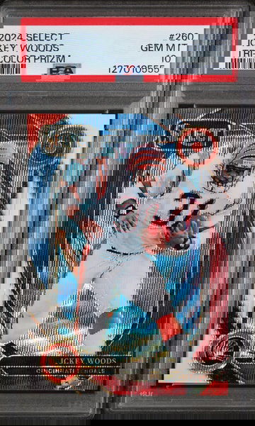 2024 Panini Select Prizm Tri Color Ickey Woods #260 /149 PSA 10