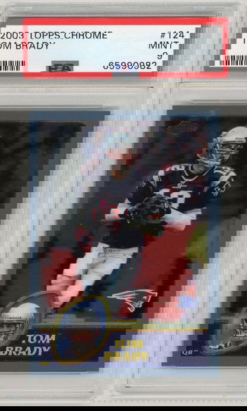 2003 Topps Chrome #124 Tom Brady PSA 9 Mint