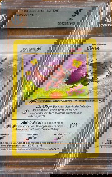 1999 Pokémon Eevee  #51 1st Edition BGS 9