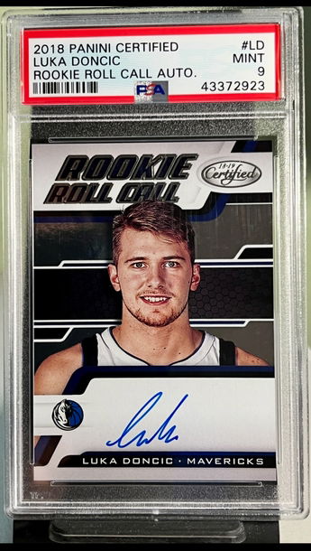 2018 PANINI CERTIFIED LUKA DONCIC Autograph #CP-LD PSA AUTO PSA 9 