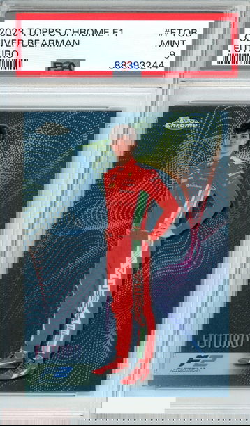 2023 TOPPS CHROME F1 OLIVER BEARMAN #FTOB FUTURO PSA 9 MINT