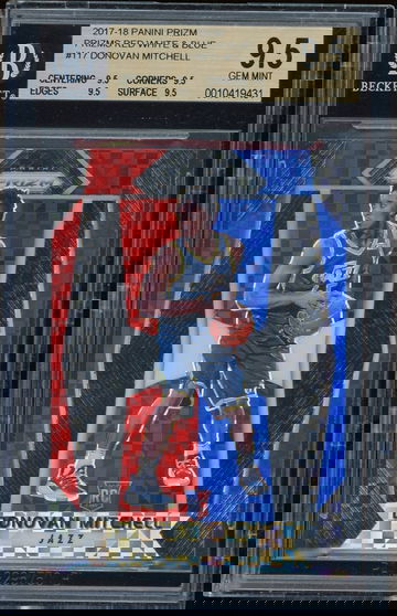 2017-18 Prizm Donovan Mitchell Red White & Blue Prizm BGS 9.5 True Gem RC