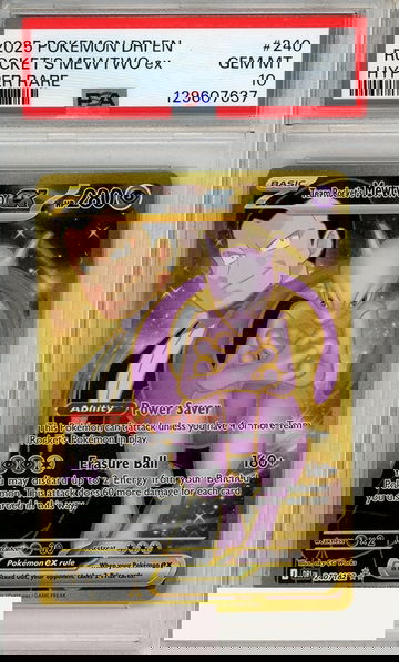 2025 POKEMON DRI EN-DST RV ROCKET S MEWTWO EX #240 HYPER RARE PSA 10