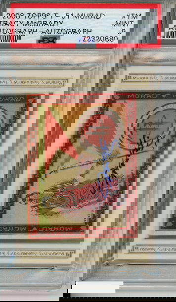 2008 TOPPS T-51 MURAD AUTOGRAPH TRACY MCGRADY #TM AUTOGRAPH PSA 9 MINT