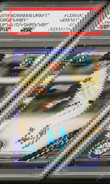 2019 BOWMAN DRAFT AUTO GEORGE KIRBY PURPLE PSA 10