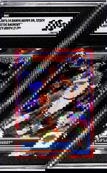 2023-24 Panini Hoops Premium Stock #223 Og Anunoby Red Ice Prizm /99 SGC 10