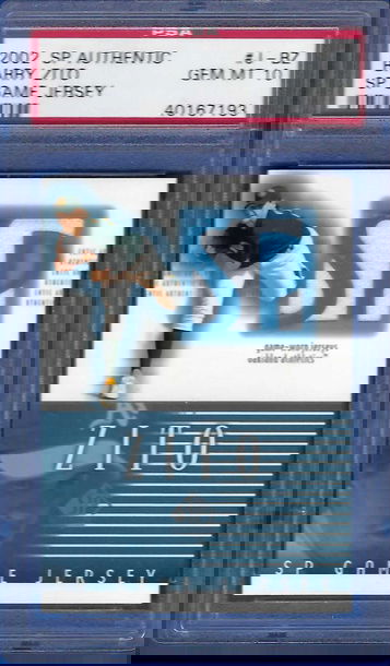 2002 SP Authentic SP Game Jersey Barry Zito #J-BZ *PSA 10* Oakland A's