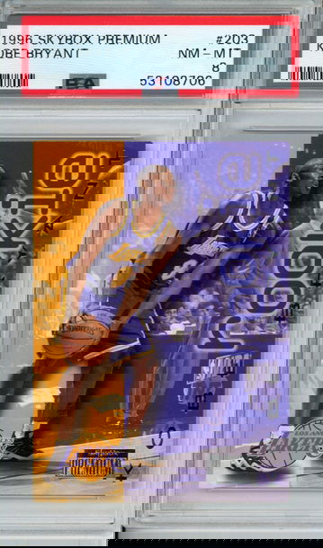 KOBE BRYANT 1996 Skybox Premium #203 ROOKIE Card PSA 8 NM-MT Lakers HOF Mamba