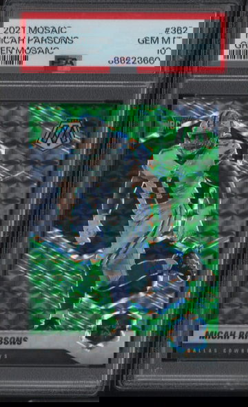 2021 Panini Mosaic #362 Micah Parsons Green Mosaic Rookie PSA 10 Gem Mint