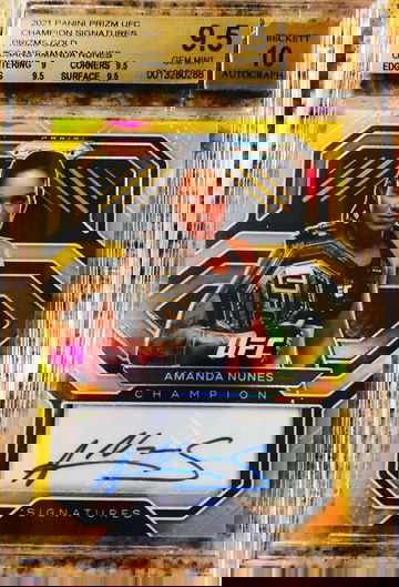 2021 UFC Panini Prizm Amanda Nunes Gold Auto #5/10 BGS 9.5/10 GOAT