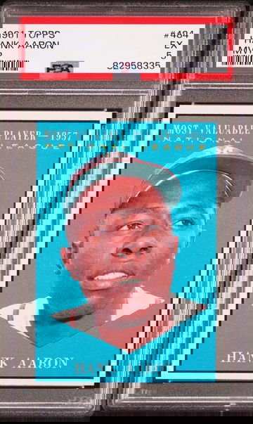 1961 Topps MVP #464 HANK AARON Milwaukee Braves PSA 5 EX