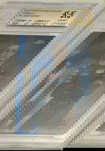 2020 Topps Chrome Sapphire Formula 1 Lando Norris #7 BGS 9.5 Rookie RC Mclaren F1