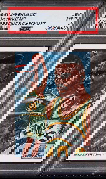 1991 UPPER DECK SHAWN KEMP SUPERSONICS CHECKLIST #96 PSA 9