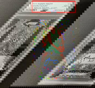 2017 Jayson Tatum Prizm Fastbreak Auto PSA 9