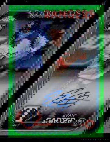 2023 Topps Chrome RA-EC Evan Carter Green Rookie /99 Texas Rangers Auto