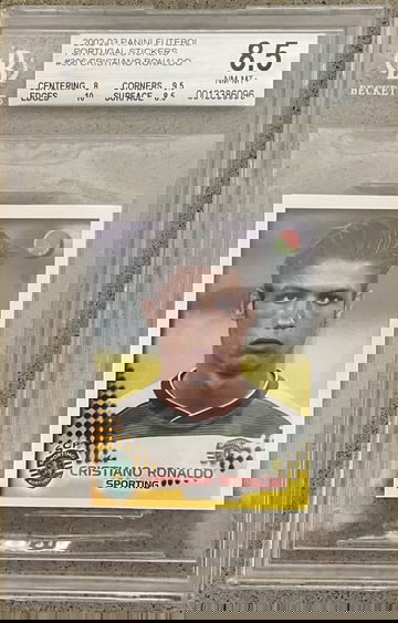 2002 Cristiano Ronaldo Panini Sticker 306 BGS 8.5