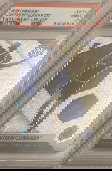 2020 Mosaic Anthony Edwards Rookie Fast Break Silver Disco Prizm PSA 9