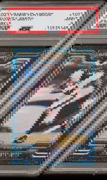 2021 DeVonta Smith Playbook Sparkle Rookie RC #107 PSA 9