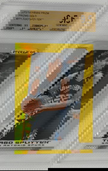 TIAGO SPLITTER 2013-14 Panini Prizm Prizms Gold #101 8/10! Spurs POP 1! - BGS 9.5 Gem Mint
