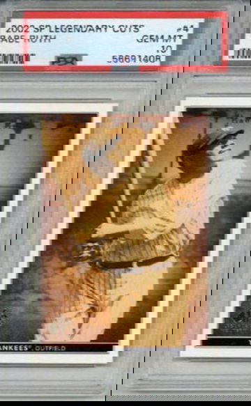 2002 UPPER DECK SP LEGENDARY CUTS BABE RUTH CARD NEW YORK YANKEES PSA 10 LOW POP