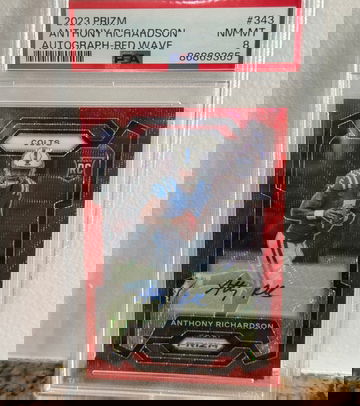 2023 Prizm Anthony Richardson Red Wave Prizm Auto /149 PSA 8