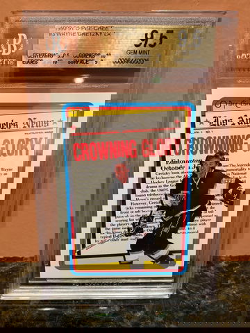 1990-91 O-PEE-CHEE OPC Wayne Gretzky #3 CROWNING GLORY LA BGS 9.5 GEM MINT