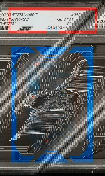 2023 WWE PRIZM Randy Macho Man Savage Blue Prizm #/199 PSA 10 POP 1