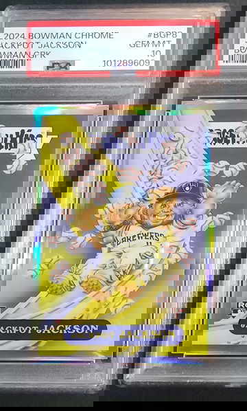 2024 Bowman Chrome Jackson Chourio RC GPK Jackpot Jackson Garbage Pail Kids PSA 10