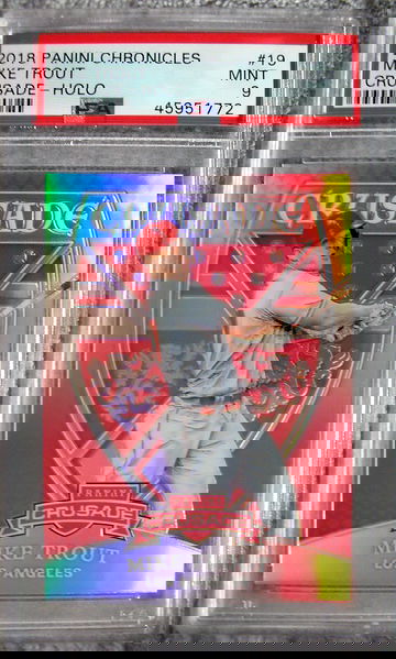 Mike Trout 2018 Panini Chronicles Crusade #19 Holo PSA 9
