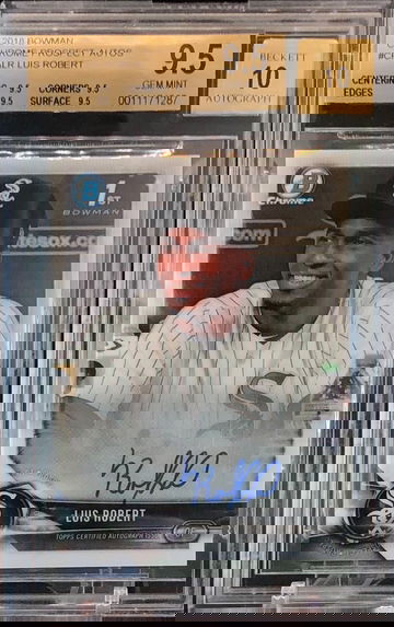 LUIS ROBERT 2018 BOWMAN CHROME BASE AUTO CPALR TRUE GEM BGS 9.5