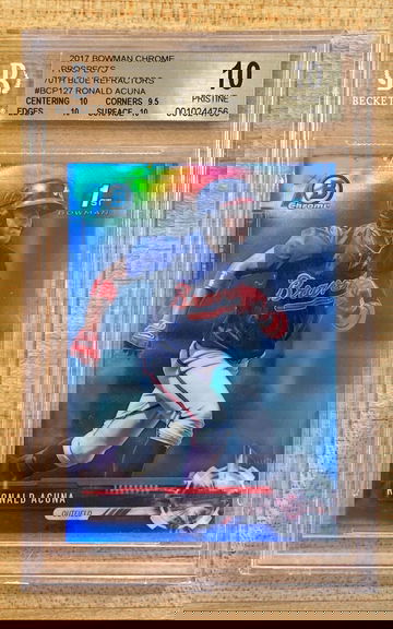 2017 Bowman Chrome Prospects 70th Blue Refractor Ronald Acuna Jr. Pristine BGS 10