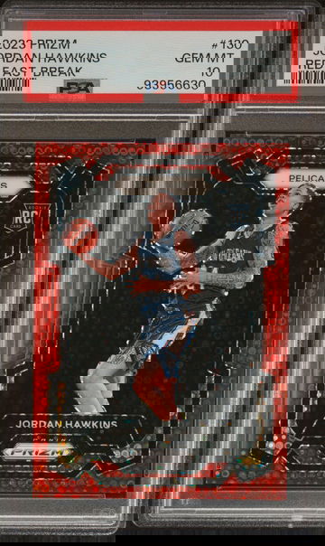 2023 Panini Prizm Prizms Fast Break Red Jordan Hawkins #130 /100 PSA 10