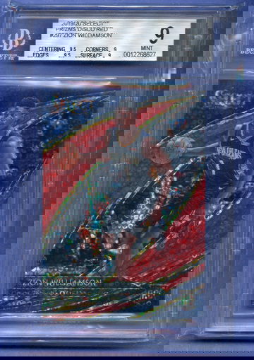 ZION WILLIAMSON 2019 SELECT Prizms Red Disco Rookie /49 #297 Courtside BGS   Half Point away from Gem