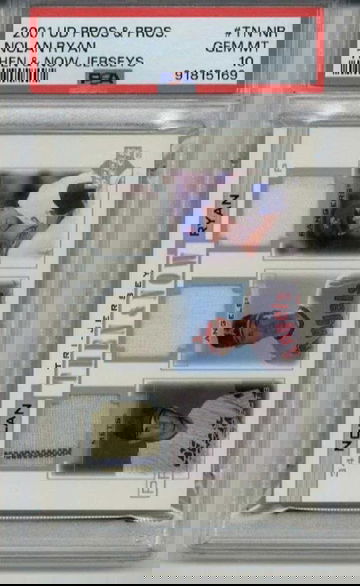 2001 UPPER DECK PROS & PROSPECTS THEN & NOW JERSEYS NOLAN RYAN PSA 10