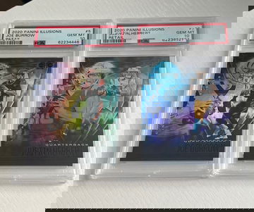2020 Panini Illusions Joe Burrow & Justin Herbert RC PSA 10 (2 cards) 