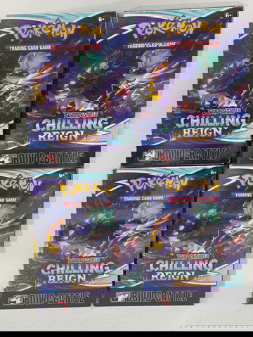 Four (4) Pokemon Chilling Reign Build and Battle Prerelease Kit 