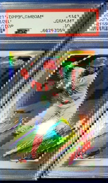 2021 Topps Chrome Refractor Jo Adell #142 PSA 10 Angels