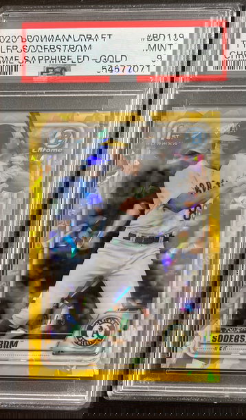 2020 Bowman Chrome Tyler Soderstrom Sapphire Gold 01/15 PSA 9