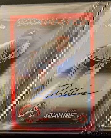 2024 Topps Chrome Tom Glavine Legendary Auto Red 2/5