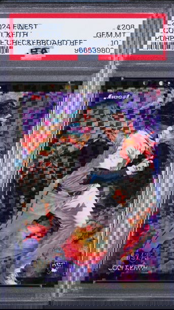 2024 Topps Finest #208 Colt Kieth RC /75 Purple Checkerboard PSA 10