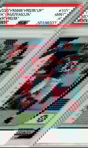 2020 PANINI PRIZM DRAFT PICKS TUA TAGOVAILOA #101 SILVER PRIZM ROOKIE PSA 9 MINT