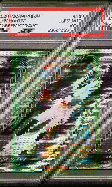 2020 Panini Prizm Neon Green Pulsar Jalen Hurts #343 PSA 10 Rookie RC