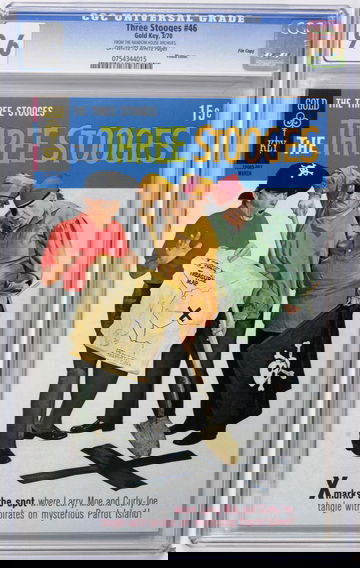 THREE STOOGES #46, CGC 9.6 NM+ -- RANDOM HOUSE FILE COPY