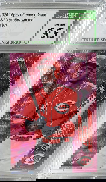 2020 Topps Chrome Update Pink Wave Aristides Aquino #U-57 CSG 9.5