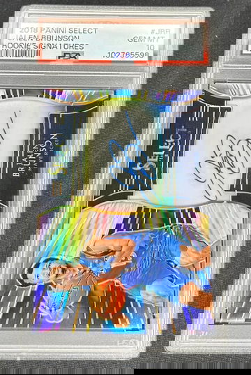 2018 Jalen Brunson Select Rookie Signatures Prizm Silver Auto /199 PSA 10 RC SP Autograph on card