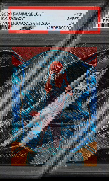 2020 Panini Select Red White Orange Flash Prizm Luka Doncic #15 PSA 9